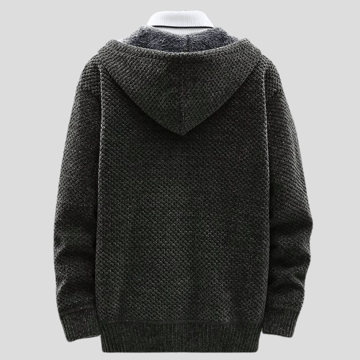 Fenris | Textured Zip-Up Hoodie with Structured Knit Design