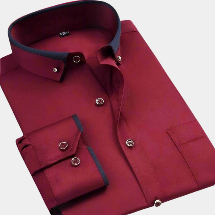 Lucas | Classic Long Sleeve Shirt with Contrast Collar