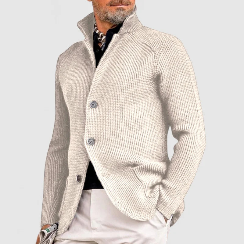 Grant | Classic Button-Up Ribbed Cardigan Sweater