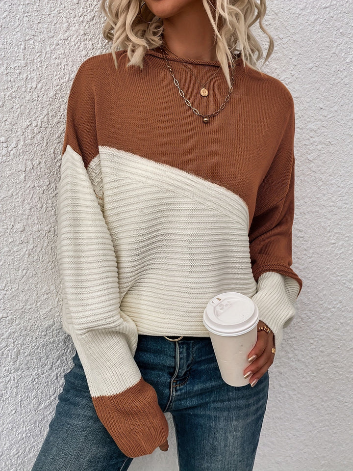 Zelda | Chic Drop Shoulder Color Block Sweater