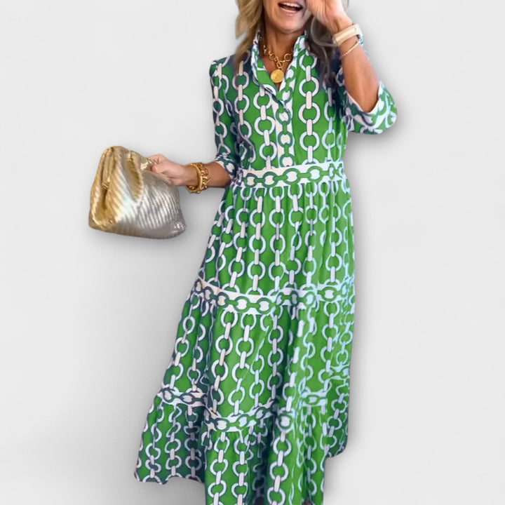 Kaira | Chain Print Midi Dress