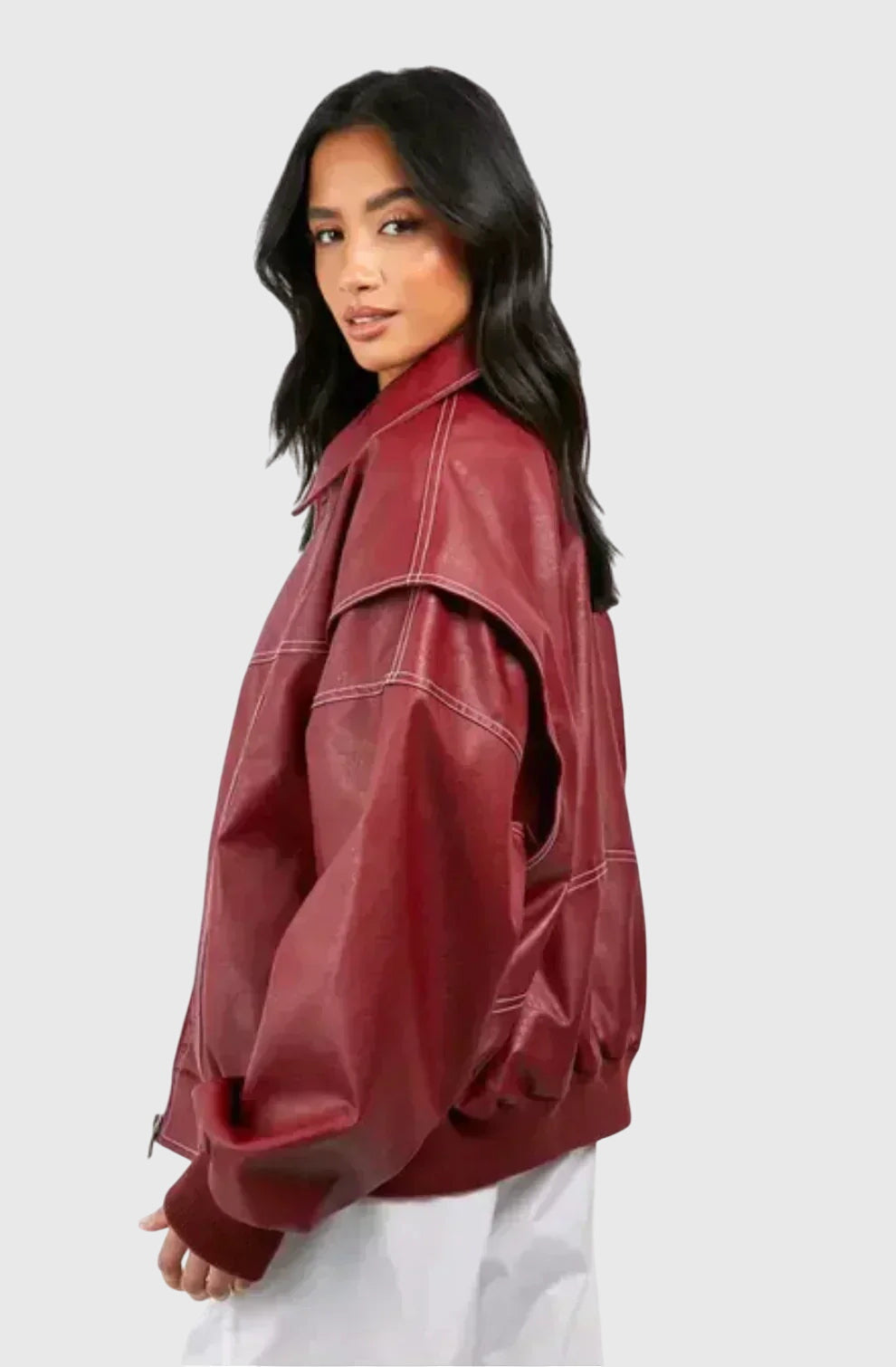 Faye | Casual Oversized Leather-Style Jacket