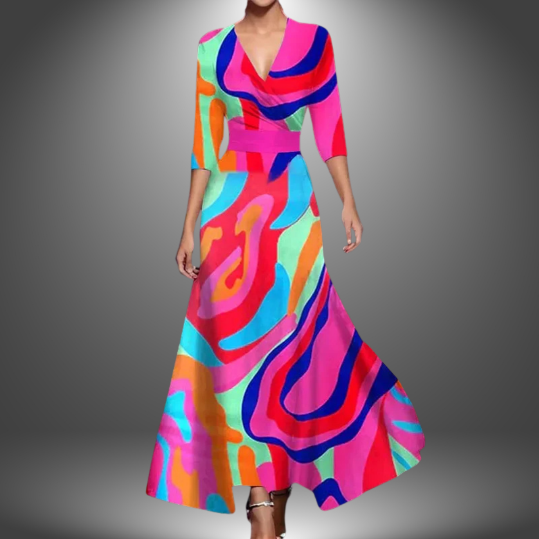 Luchie | Printed Wrap Maxi Dress