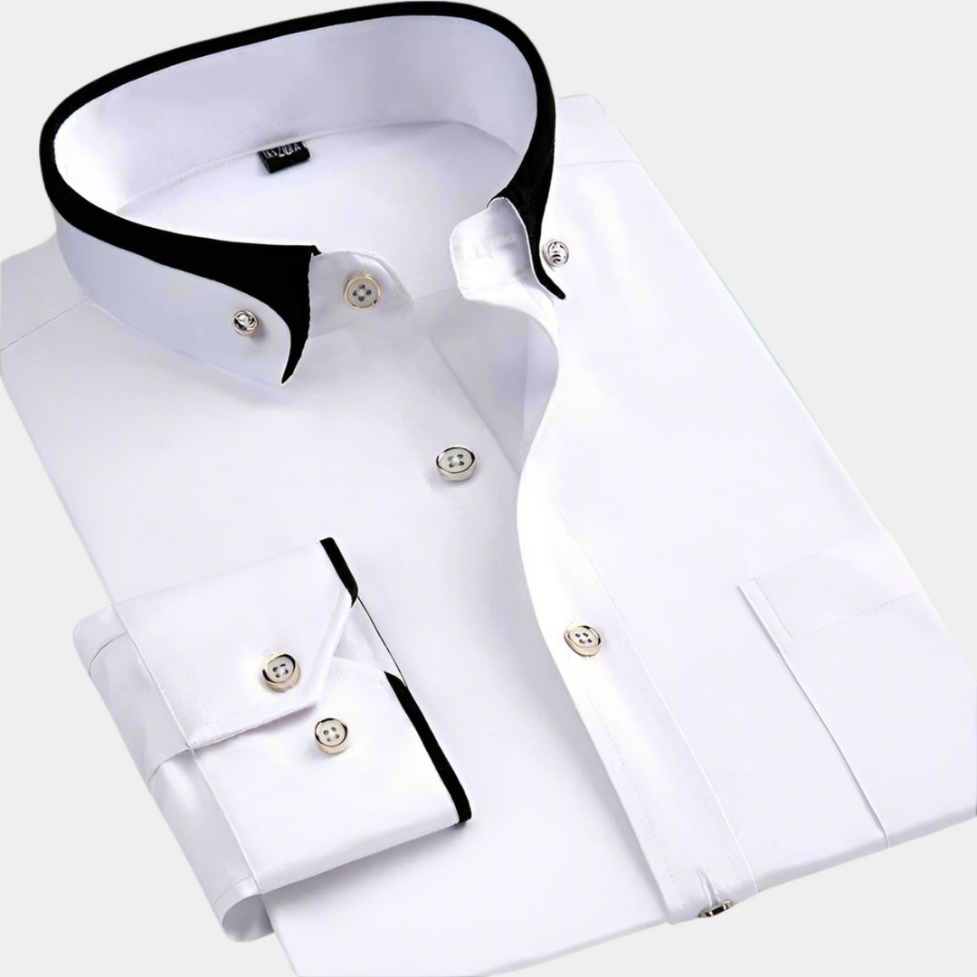 Lucas | Classic Long Sleeve Shirt with Contrast Collar