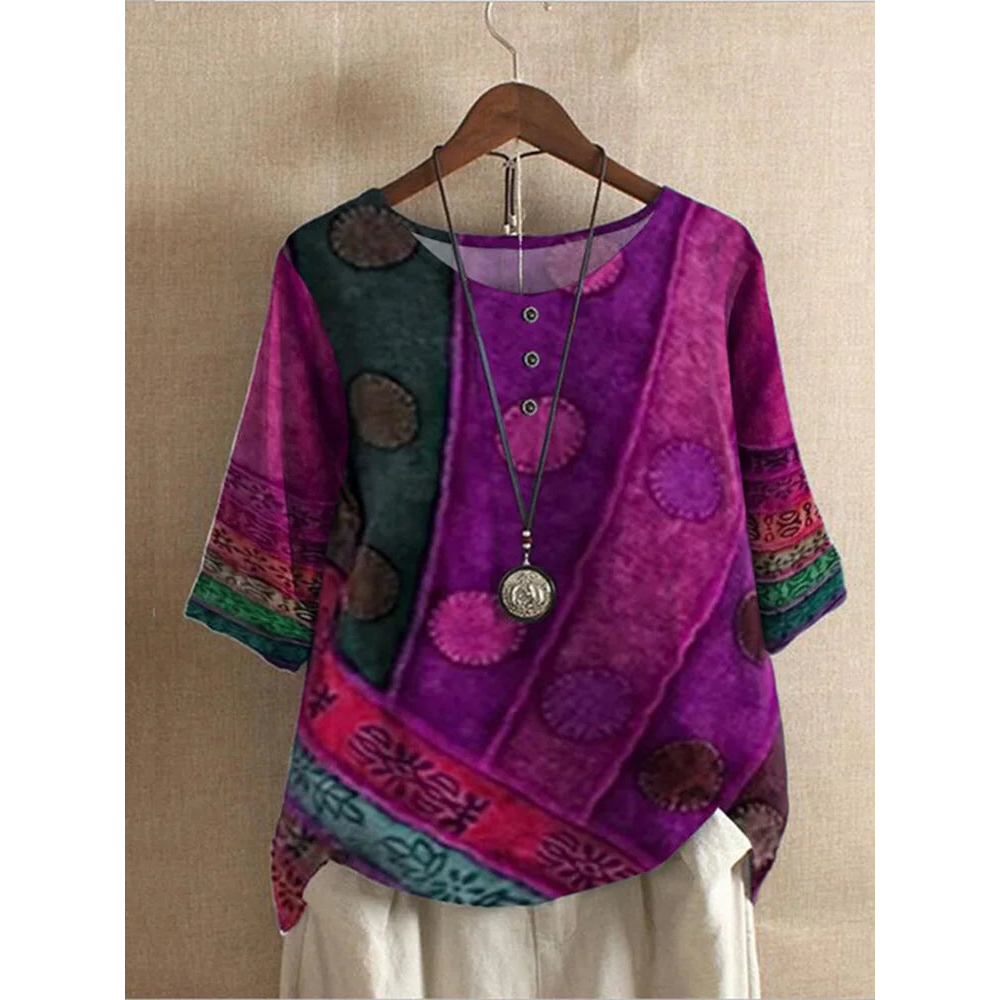 Anya | Colorful Half Sleeve Top