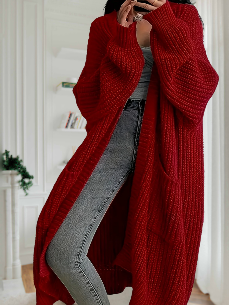 Leona | Elegant Open-Front Longline Cardigan