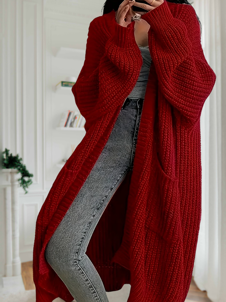 Leona | Elegant Open-Front Longline Cardigan