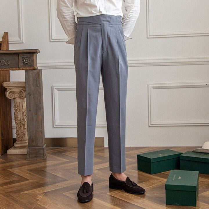 Caleb | Elegant High-Waisted Pleated Pants