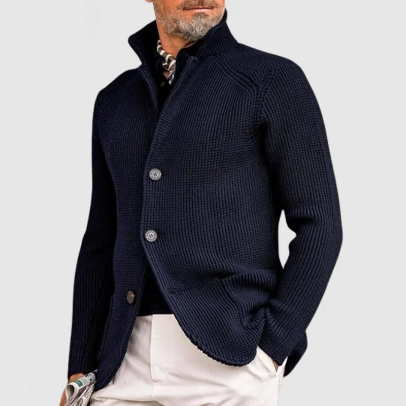 Grant | Classic Button-Up Ribbed Cardigan Sweater