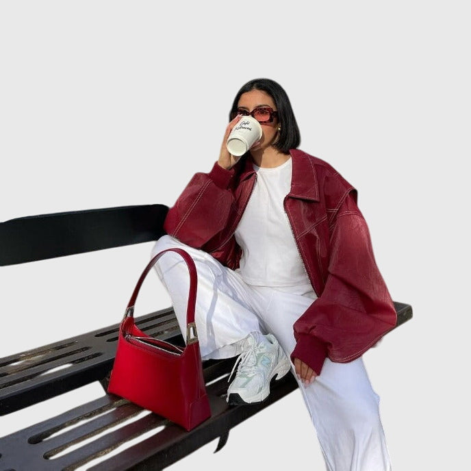 Faye | Casual Oversized Leather-Style Jacket