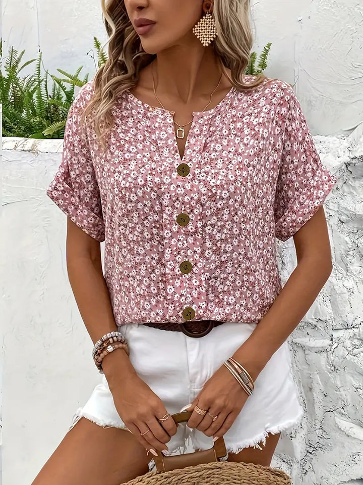 Nicka | V-Neck Floral Blouse