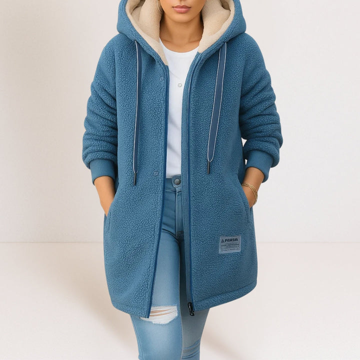 Lucetta | Cozy Hooded Plush Long Jacket