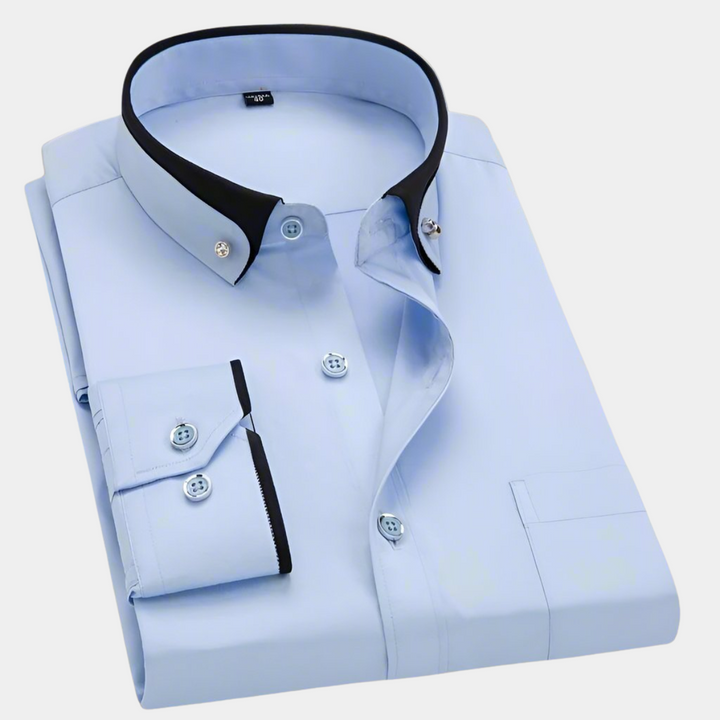 Lucas | Classic Long Sleeve Shirt with Contrast Collar