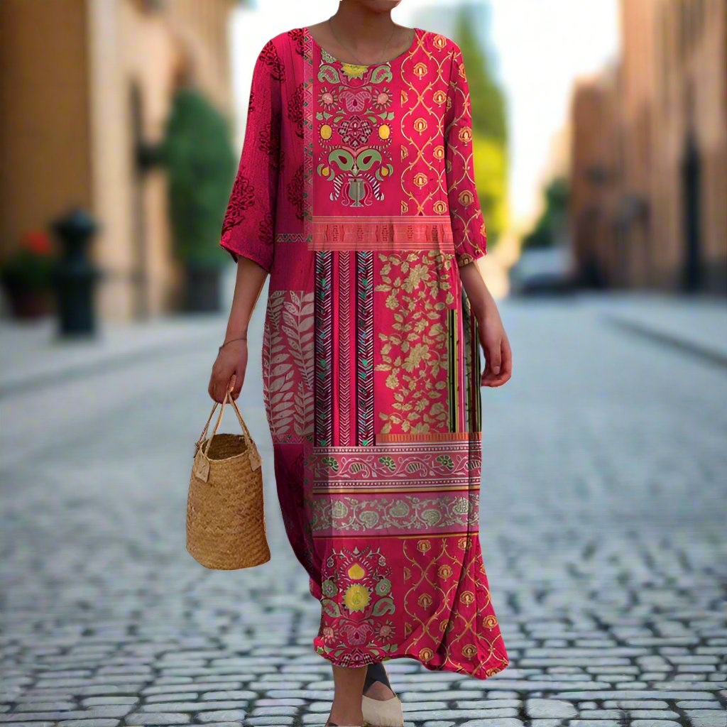 Annika | Flowy Ethnic Maxi Dress
