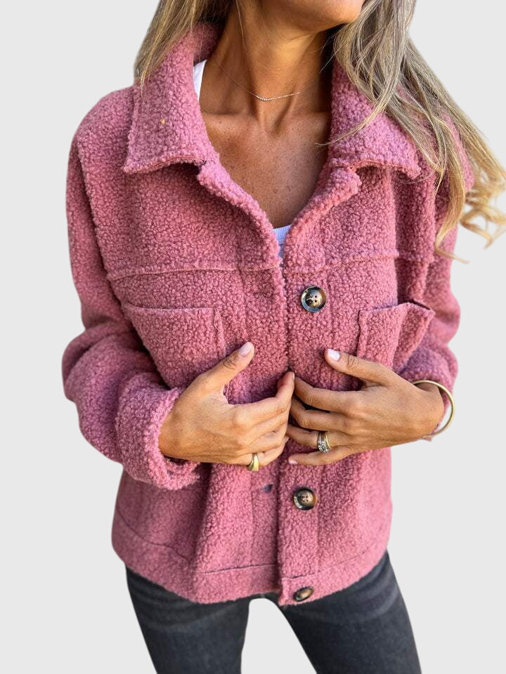 Yara | Cozy Button Front Teddy Jacket