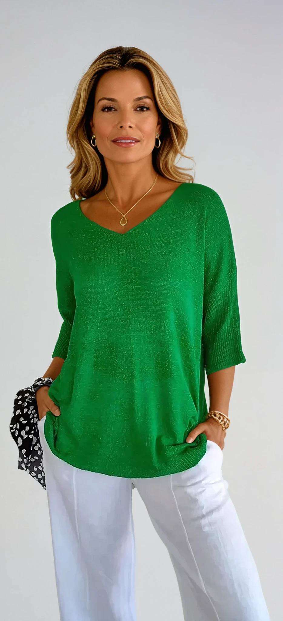 Nancy | Solid Color V-Neck Top