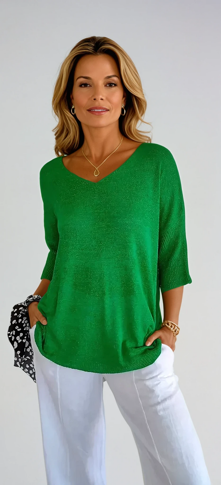 Nancy | Solid Color V-Neck Top