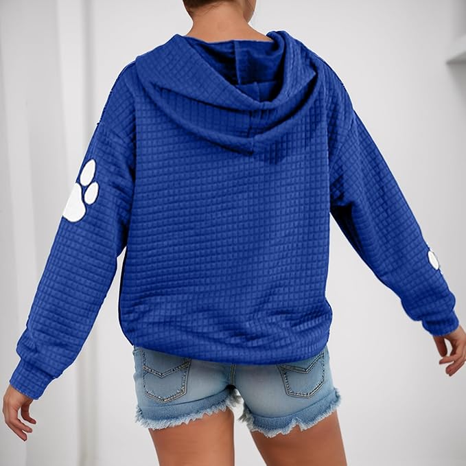 Amber | Comfy Paw-Print Graphic Hoodie