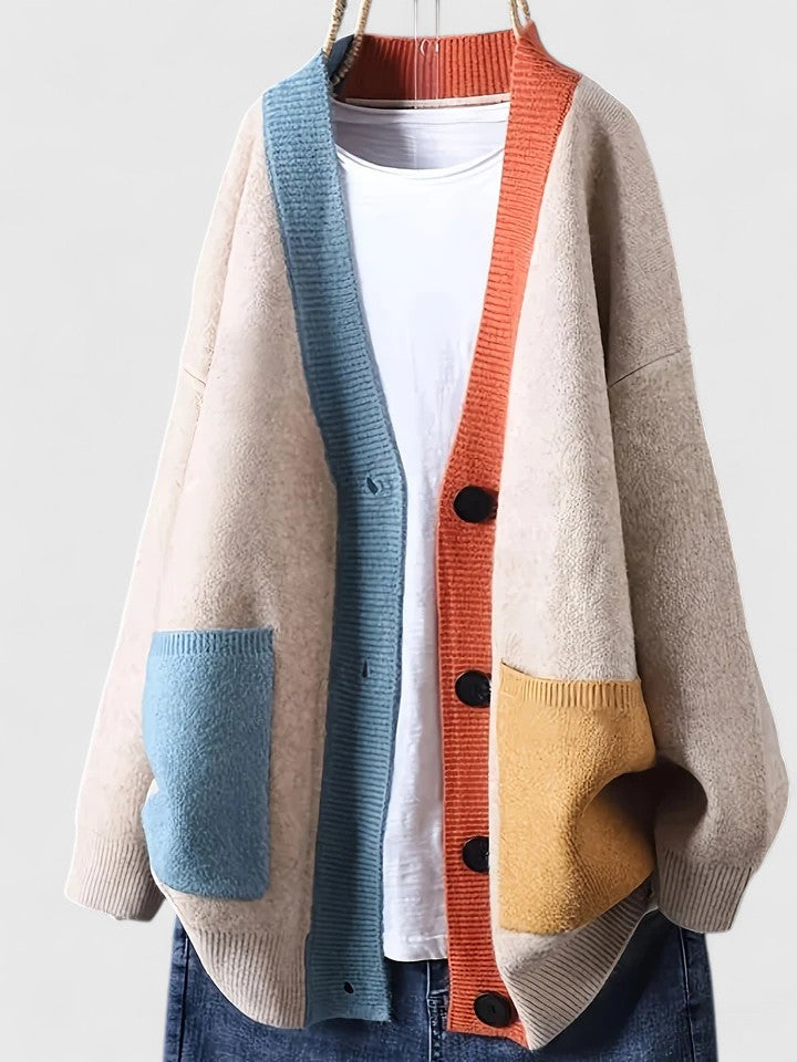 Clio | Colorblock Cozy Knit Cardigan