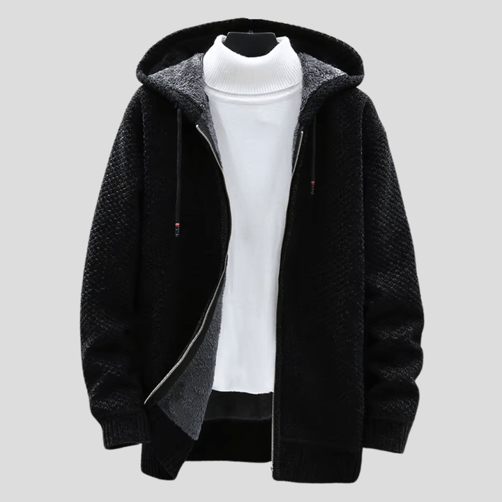 Fenris | Textured Zip-Up Hoodie with Structured Knit Design