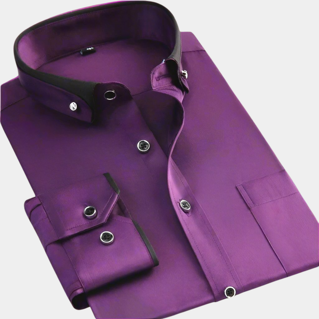 Lucas | Classic Long Sleeve Shirt with Contrast Collar
