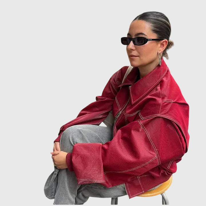 Faye | Casual Oversized Leather-Style Jacket