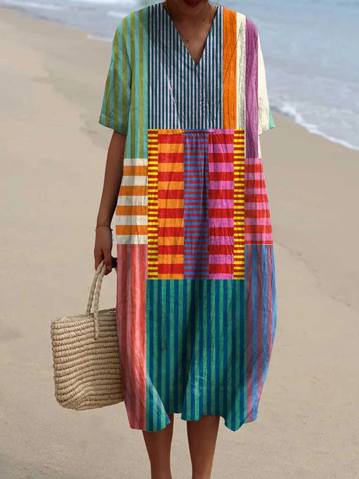 Loren | Vintage Geometric Pattern Dress