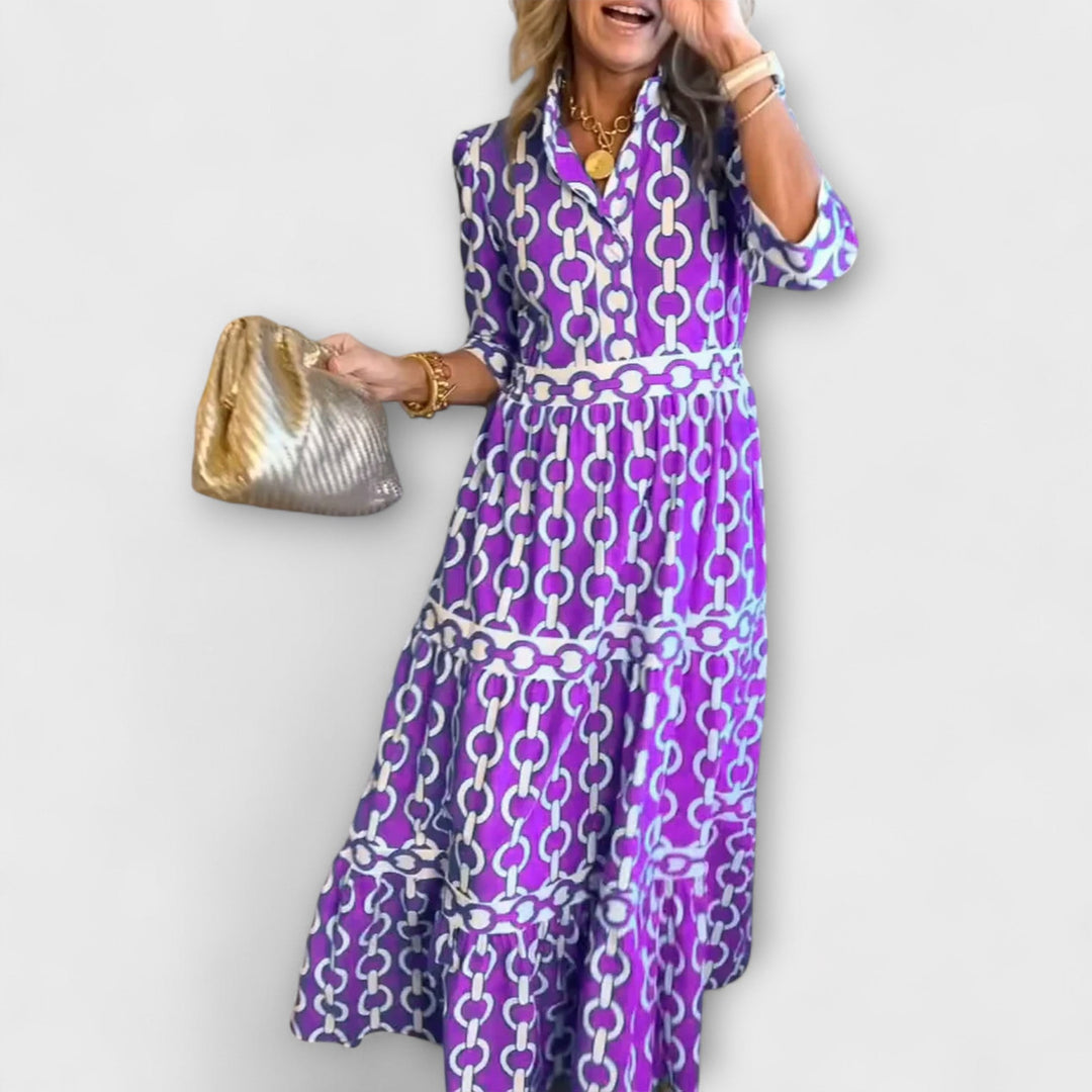 Kaira | Chain Print Midi Dress