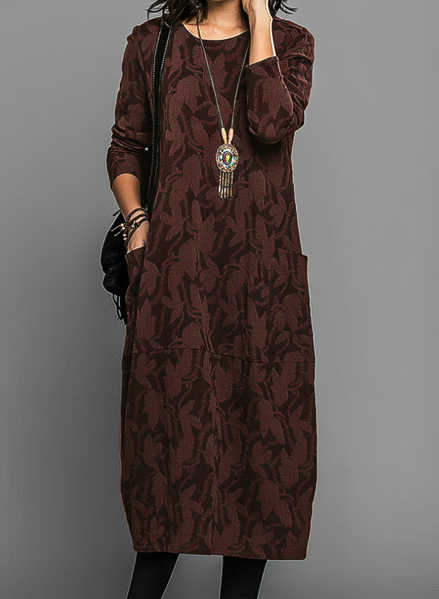 Kalina | Elegant Long-Sleeve Drape Dress