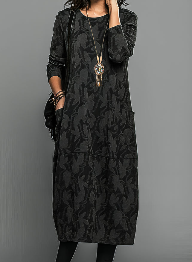 Kalina | Elegant Long-Sleeve Drape Dress