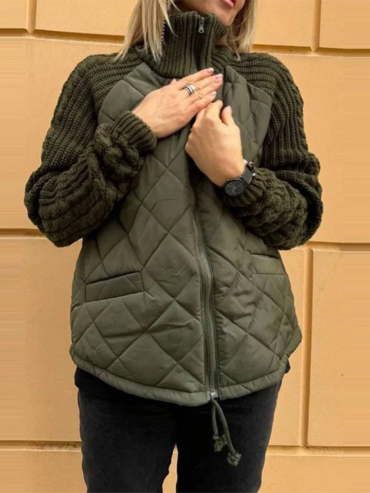 Nataly | Casual patchwork jacket with zipper
