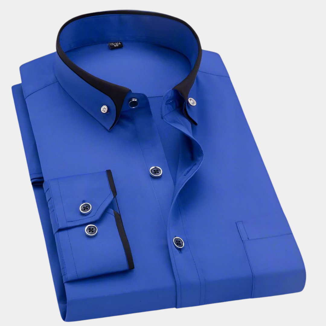 Lucas | Classic Long Sleeve Shirt with Contrast Collar