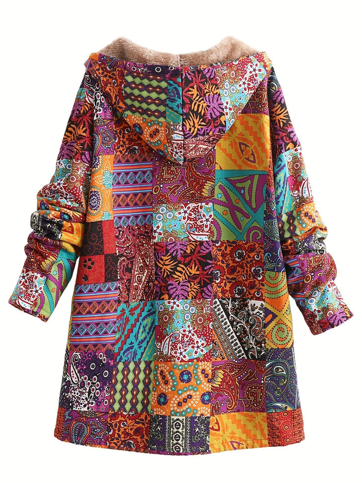 Rheighan | Cozy Bohemian Patchwork Hooded Jacket