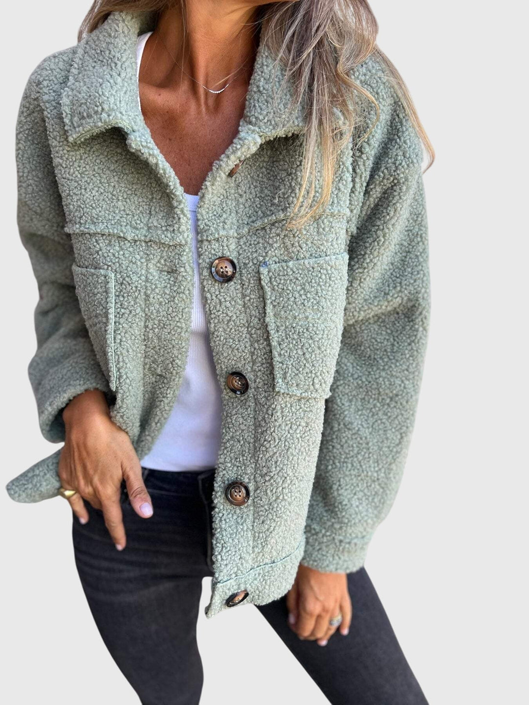 Yara | Cozy Button Front Teddy Jacket