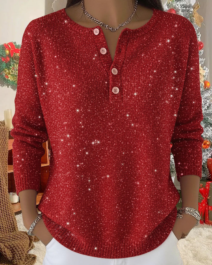 Tahlira | Sparkling Button-Front Knit Sweater