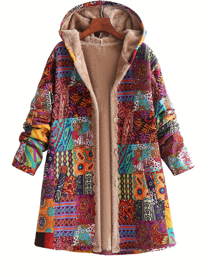 Rheighan | Cozy Bohemian Patchwork Hooded Jacket