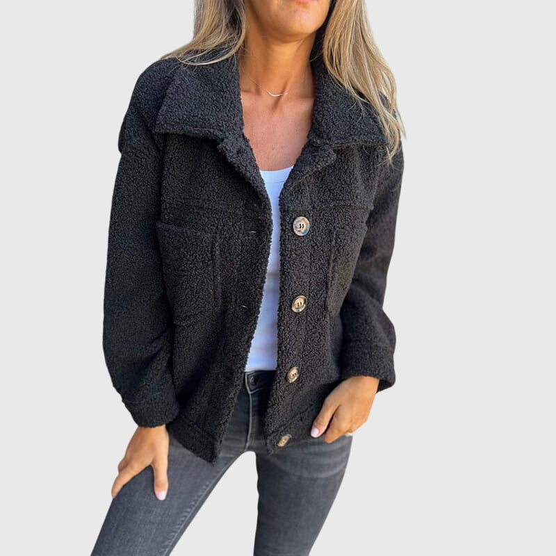 Yara | Cozy Button Front Teddy Jacket