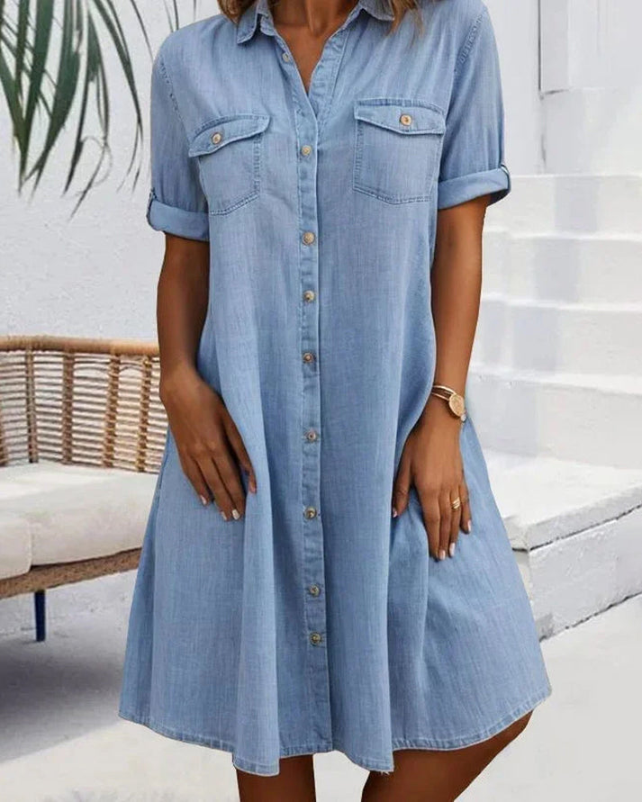 Janelle | Button Denim Dress