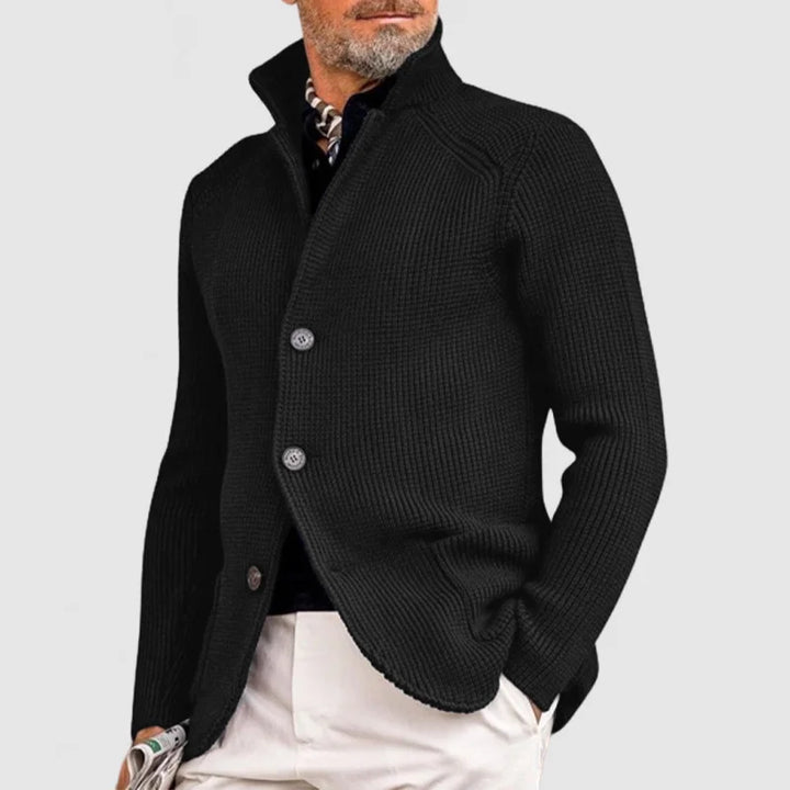 Grant | Classic Button-Up Ribbed Cardigan Sweater