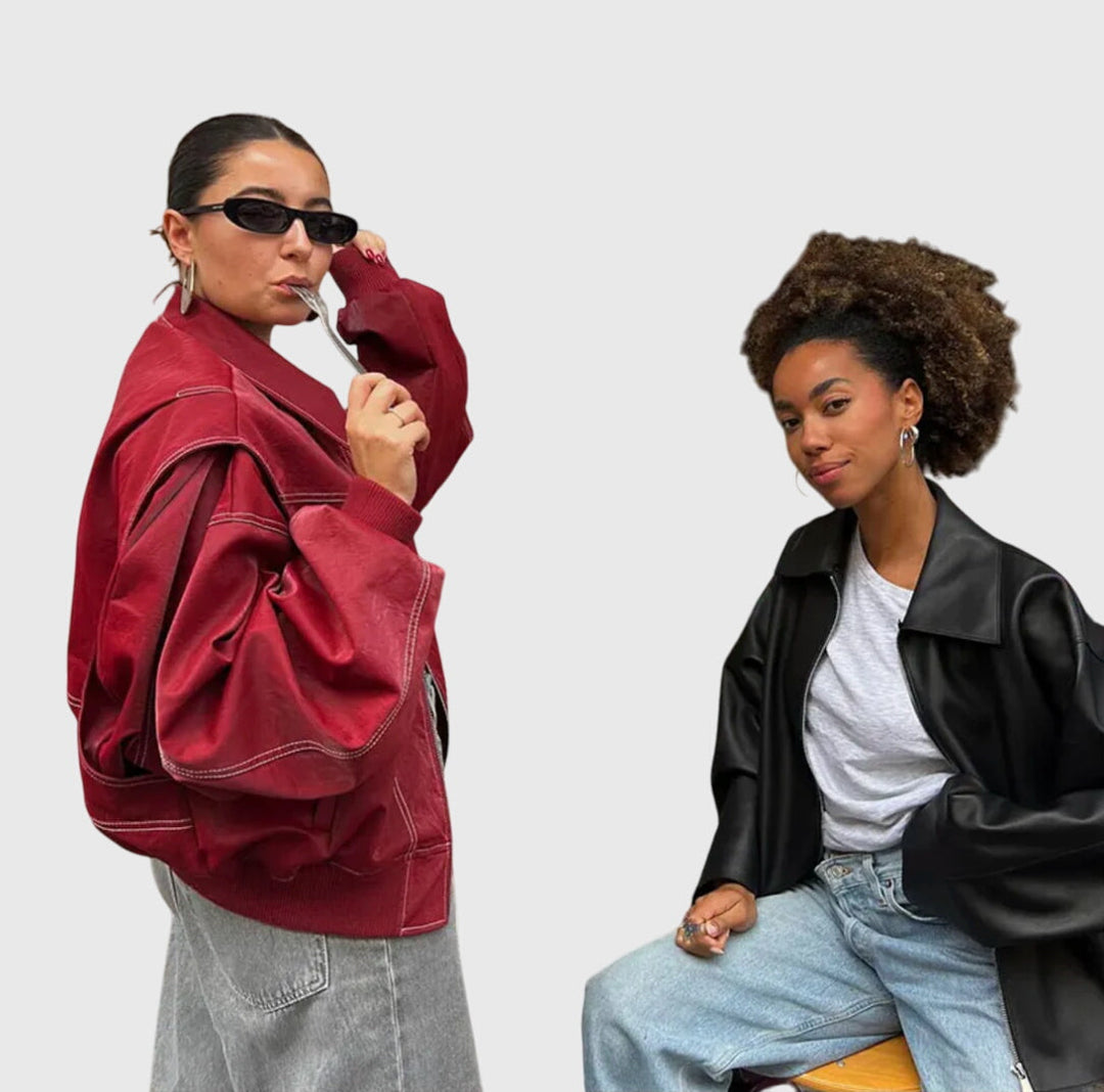 Faye | Casual Oversized Leather-Style Jacket