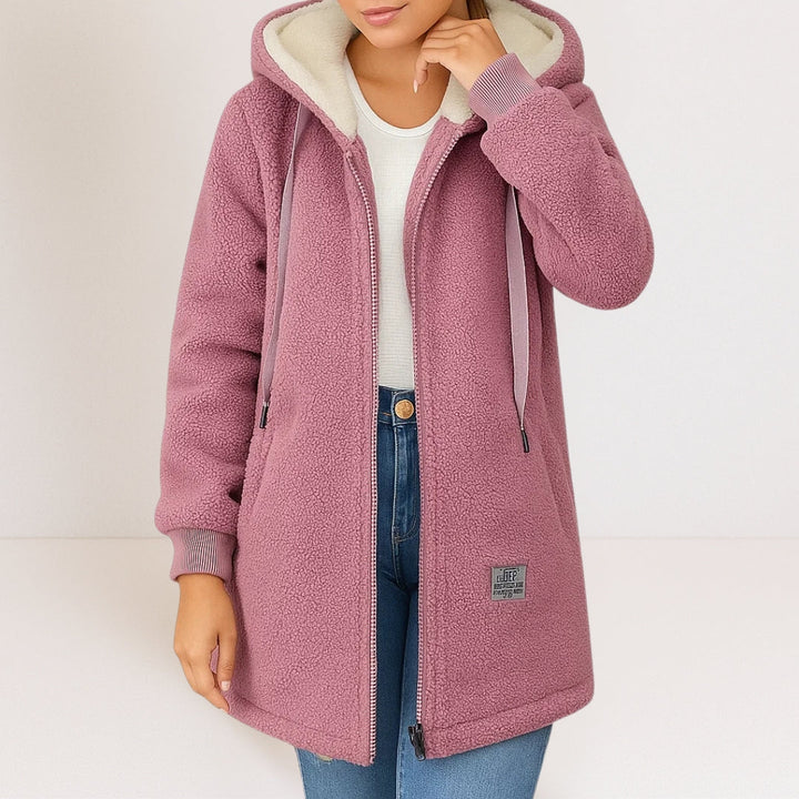 Lucetta | Cozy Hooded Plush Long Jacket