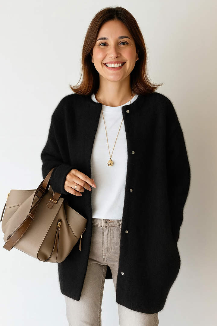 Aisling | Classic Longline Cardigan with Open Front