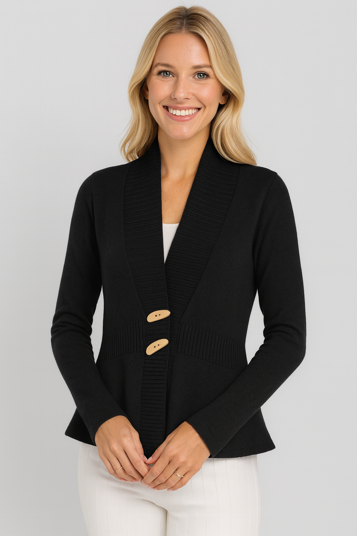 Amelina | Scandinavian-Style V-Neck Button Knit Cardigan