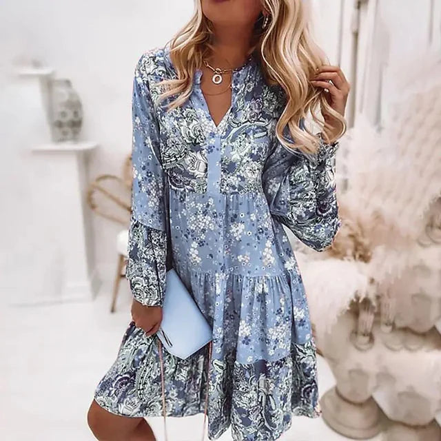 Asley | Printed Boho Style Dress