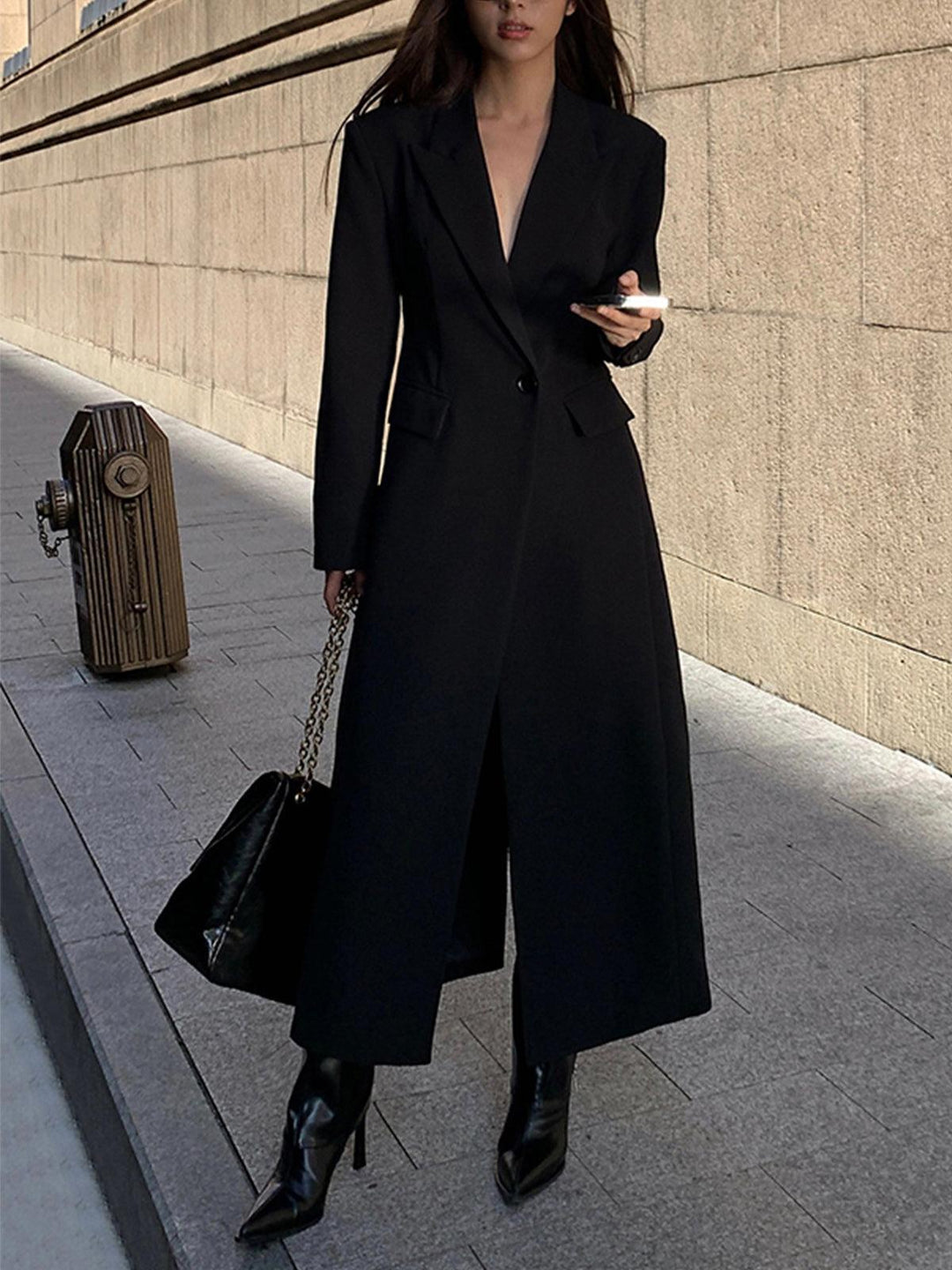 Esther | Minimalist Long Single-Breasted Coat