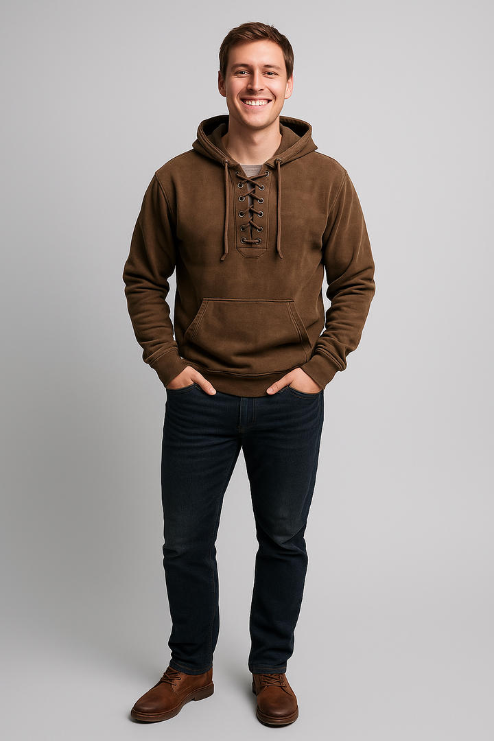 Bastian | Vintage Cozy Lace-Up Hoodie
