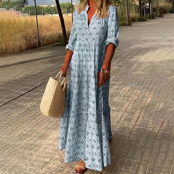 Angela | Boho Maxi V-Neck Dress