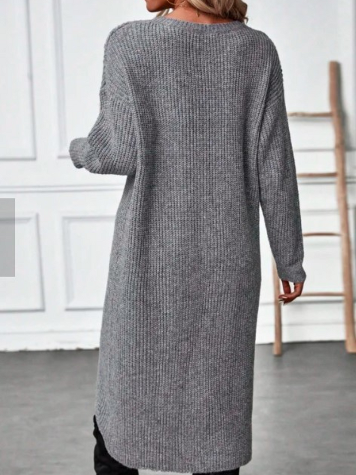 Inara | Elegant Long-Sleeve Wrap Knit Dress