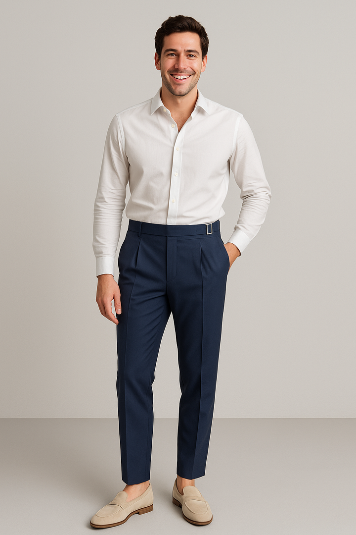 Caleb | Elegant High-Waisted Pleated Pants