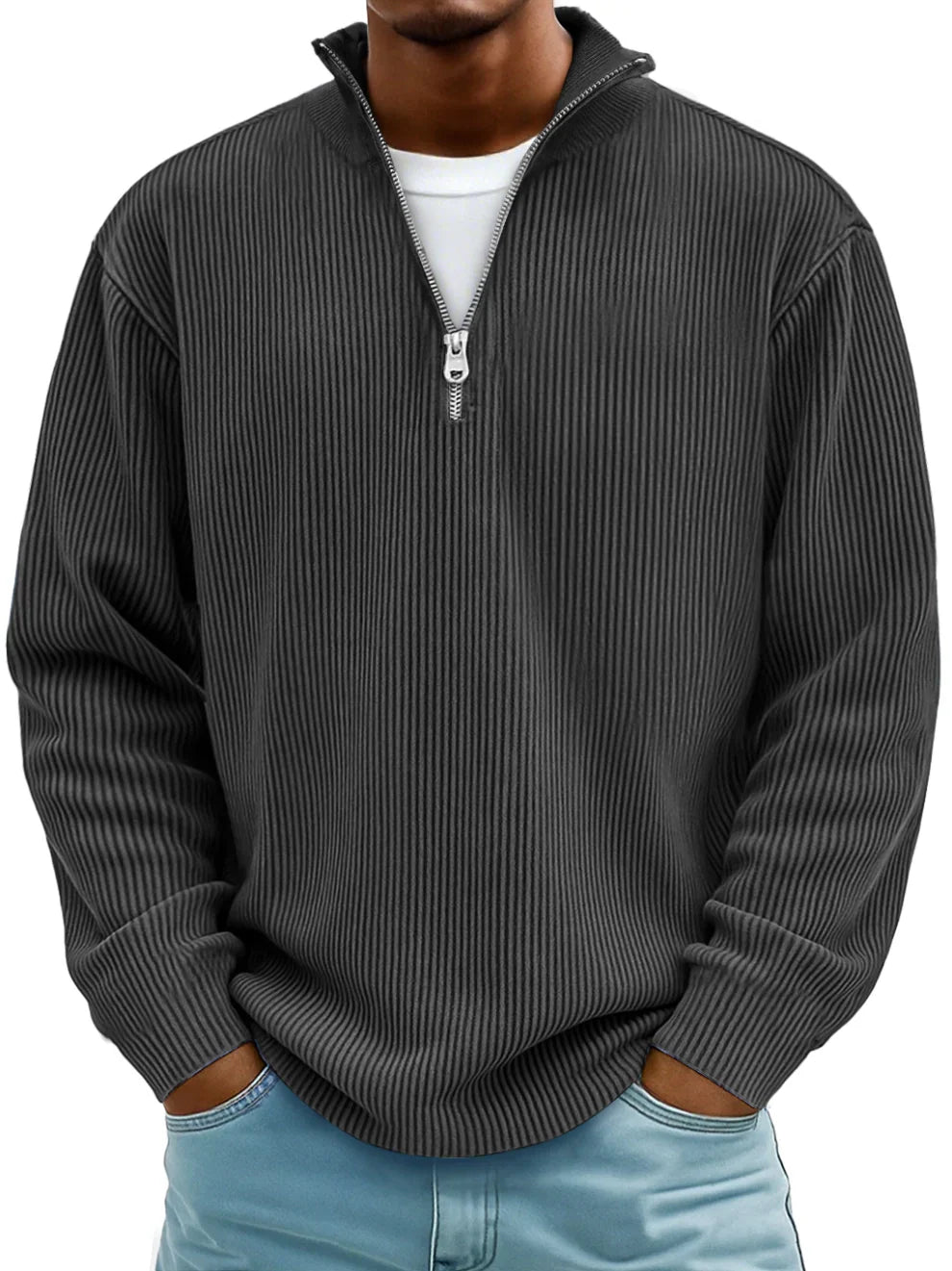 Zev | Stylish Half-Zip Knit Sweater